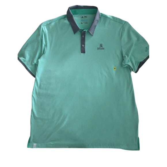 adidas Other - Adidas‎ Golf Mens XL Climacool Polo Shirt Mint Green Glenmore Logo Short Sleeve